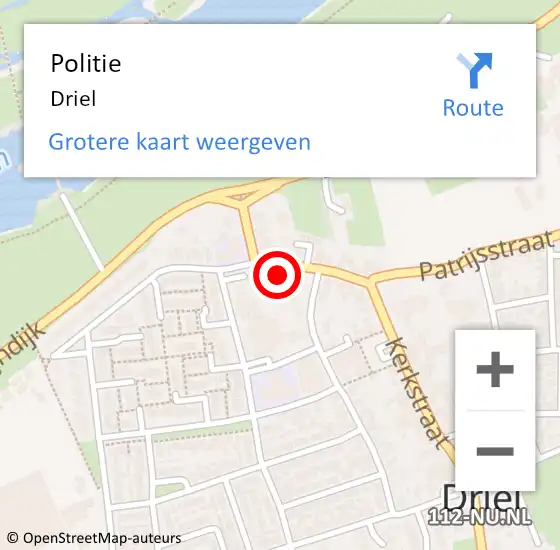 Locatie op kaart van de 112 melding: Politie Driel op 11 juli 2024 08:37