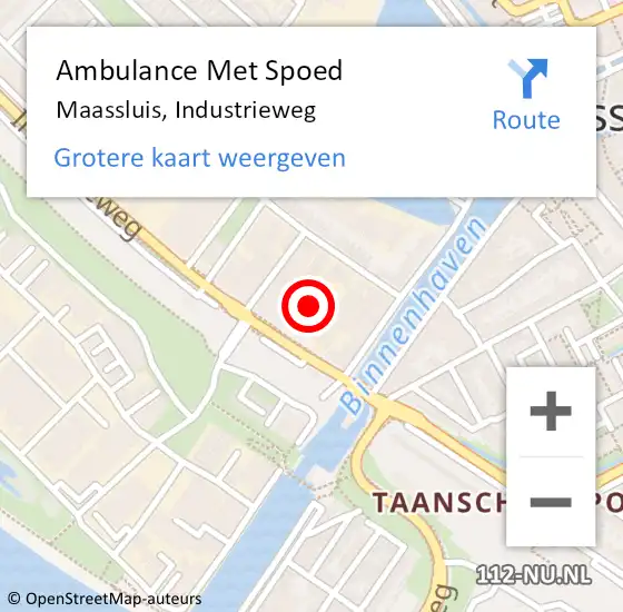 Locatie op kaart van de 112 melding: Ambulance Met Spoed Naar Maassluis, Industrieweg op 11 juli 2024 08:45