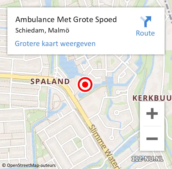 Locatie op kaart van de 112 melding: Ambulance Met Grote Spoed Naar Schiedam, Malmö op 11 juli 2024 11:02