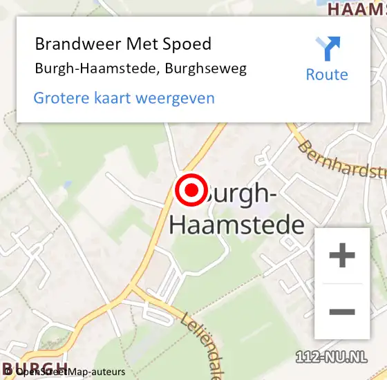 Locatie op kaart van de 112 melding: Brandweer Met Spoed Naar Burgh-Haamstede, Burghseweg op 11 juli 2024 11:21