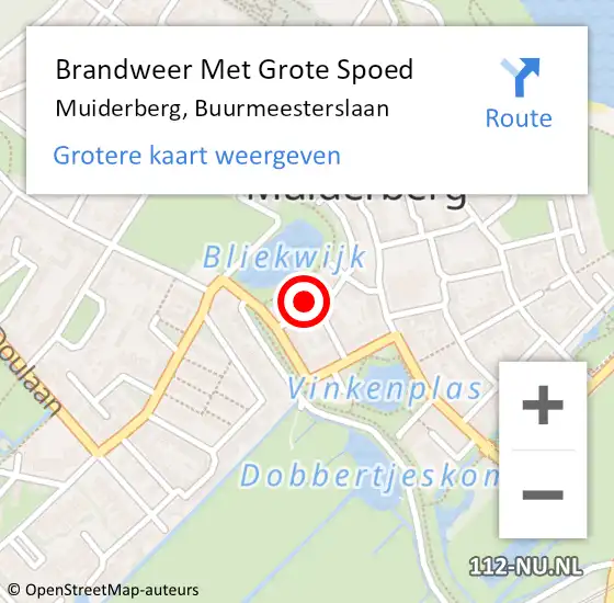 Locatie op kaart van de 112 melding: Brandweer Met Grote Spoed Naar Muiderberg, Buurmeesterslaan op 11 juli 2024 11:35