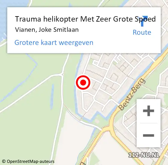 Locatie op kaart van de 112 melding: Trauma helikopter Met Zeer Grote Spoed Naar Vianen, Joke Smitlaan op 11 juli 2024 11:36