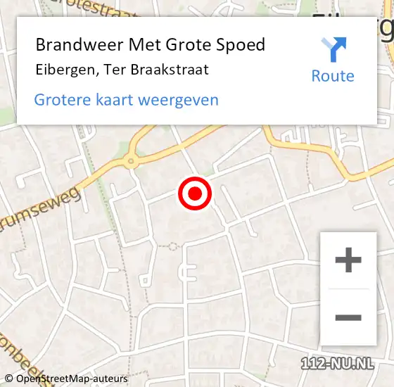 Locatie op kaart van de 112 melding: Brandweer Met Grote Spoed Naar Eibergen, Ter Braakstraat op 11 juli 2024 11:40