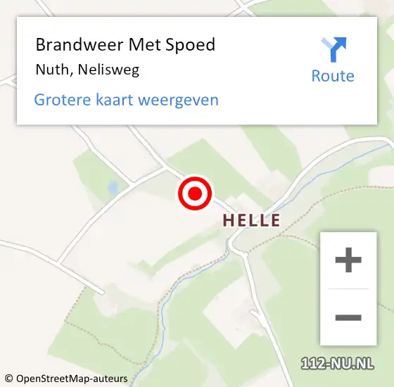 Locatie op kaart van de 112 melding: Brandweer Met Spoed Naar Nuth, Nelisweg op 11 juli 2024 11:45