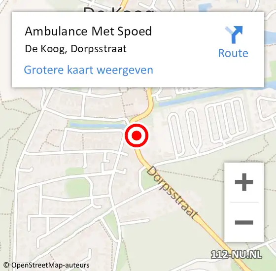 Locatie op kaart van de 112 melding: Ambulance Met Spoed Naar De Koog, Dorpsstraat op 11 juli 2024 11:48