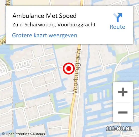 Locatie op kaart van de 112 melding: Ambulance Met Spoed Naar Zuid-Scharwoude, Voorburggracht op 11 juli 2024 11:56