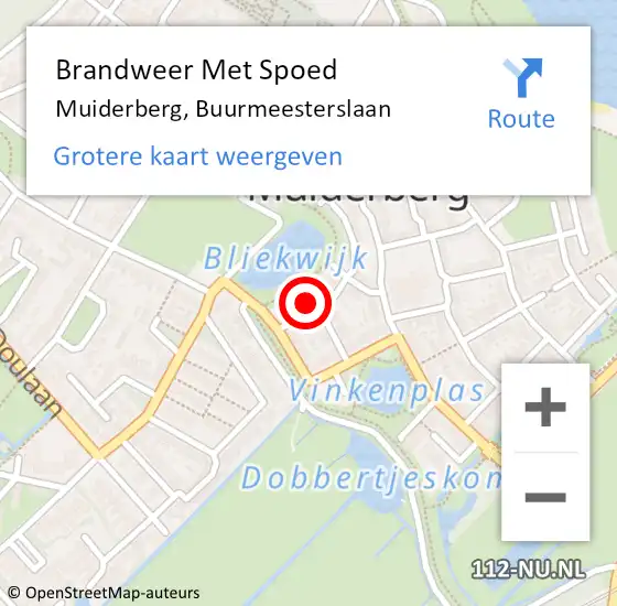 Locatie op kaart van de 112 melding: Brandweer Met Spoed Naar Muiderberg, Buurmeesterslaan op 11 juli 2024 12:03