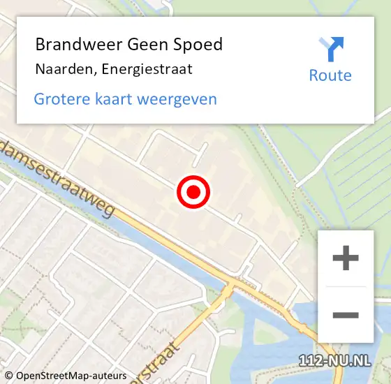 Locatie op kaart van de 112 melding: Brandweer Geen Spoed Naar Naarden, Energiestraat op 11 juli 2024 12:32