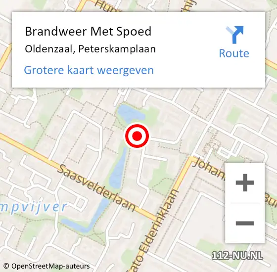 Locatie op kaart van de 112 melding: Brandweer Met Spoed Naar Oldenzaal, Peterskamplaan op 11 juli 2024 12:52