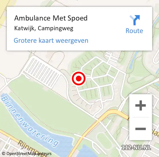 Locatie op kaart van de 112 melding: Ambulance Met Spoed Naar Katwijk, Campingweg op 11 juli 2024 13:00