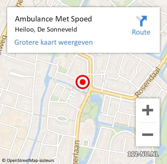 Locatie op kaart van de 112 melding: Ambulance Met Spoed Naar Heiloo, De Sonneveld op 11 juli 2024 13:08