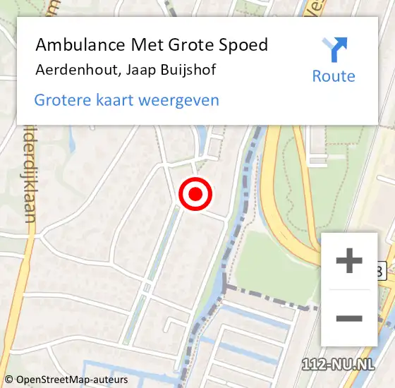 Locatie op kaart van de 112 melding: Ambulance Met Grote Spoed Naar Aerdenhout, Jaap Buijshof op 11 juli 2024 13:13