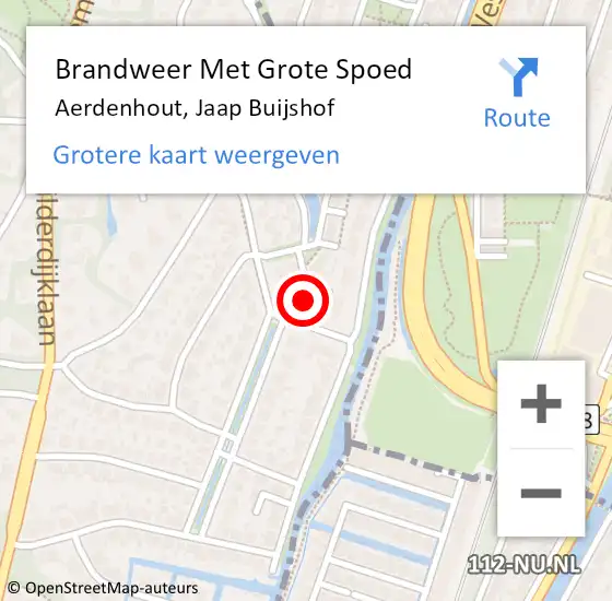 Locatie op kaart van de 112 melding: Brandweer Met Grote Spoed Naar Aerdenhout, Jaap Buijshof op 11 juli 2024 13:27