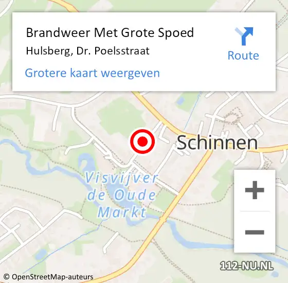 Locatie op kaart van de 112 melding: Brandweer Met Grote Spoed Naar Hulsberg, Dr. Poelsstraat op 11 juli 2024 13:36