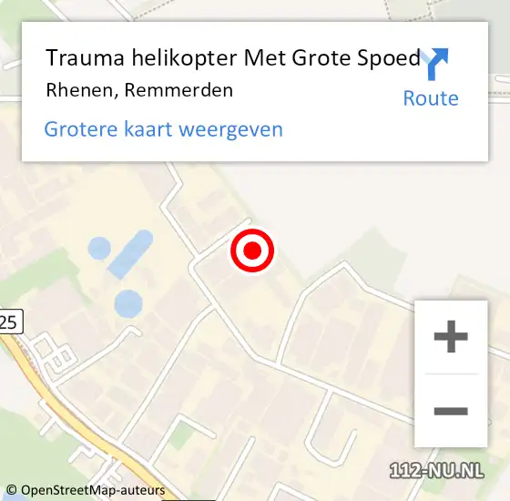 Locatie op kaart van de 112 melding: Trauma helikopter Met Grote Spoed Naar Rhenen, Remmerden op 11 juli 2024 13:38