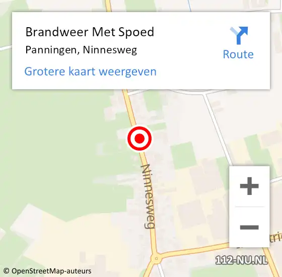 Locatie op kaart van de 112 melding: Brandweer Met Spoed Naar Panningen, Ninnesweg op 11 juli 2024 13:39