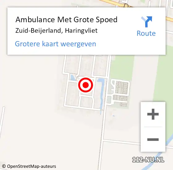 Locatie op kaart van de 112 melding: Ambulance Met Grote Spoed Naar Zuid-Beijerland, Haringvliet op 11 juli 2024 13:46