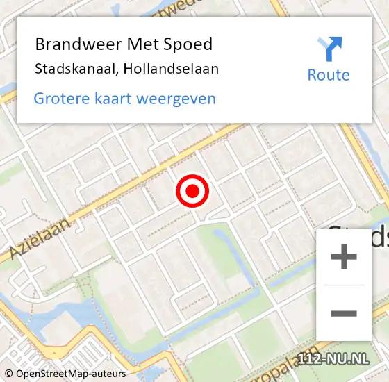 Locatie op kaart van de 112 melding: Brandweer Met Spoed Naar Stadskanaal, Hollandselaan op 11 juli 2024 14:07