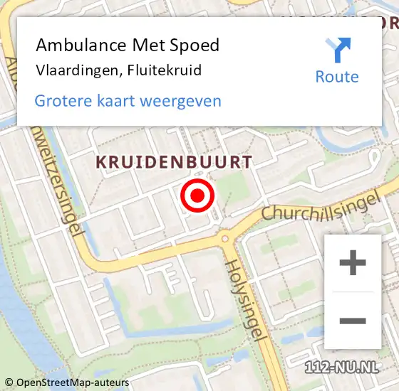 Locatie op kaart van de 112 melding: Ambulance Met Spoed Naar Vlaardingen, Fluitekruid op 11 juli 2024 14:19