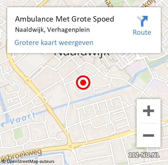 Locatie op kaart van de 112 melding: Ambulance Met Grote Spoed Naar Naaldwijk, Verhagenplein op 11 juli 2024 14:32