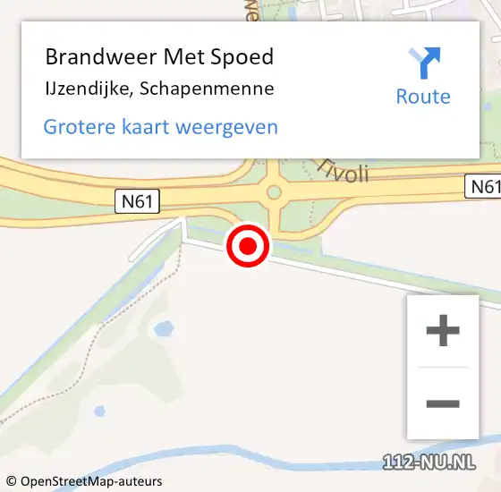 Locatie op kaart van de 112 melding: Brandweer Met Spoed Naar IJzendijke, Schapenmenne op 11 juli 2024 14:53