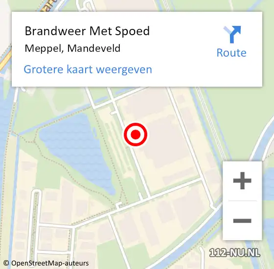 Locatie op kaart van de 112 melding: Brandweer Met Spoed Naar Meppel, Mandeveld op 11 juli 2024 14:53