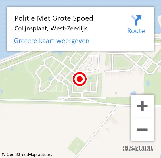 Locatie op kaart van de 112 melding: Politie Met Grote Spoed Naar Colijnsplaat, West-Zeedijk op 11 juli 2024 15:09