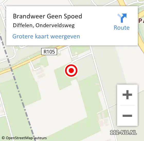 Locatie op kaart van de 112 melding: Brandweer Geen Spoed Naar Diffelen, Onderveldsweg op 11 juli 2024 15:12