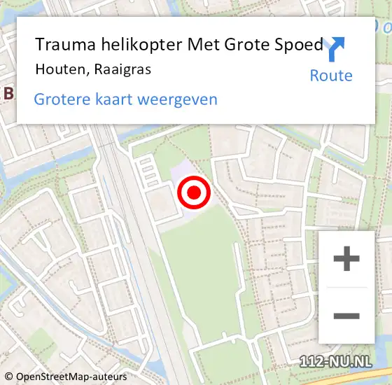 Locatie op kaart van de 112 melding: Trauma helikopter Met Grote Spoed Naar Houten, Raaigras op 11 juli 2024 15:18