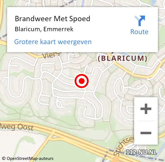 Locatie op kaart van de 112 melding: Brandweer Met Spoed Naar Blaricum, Emmerrek op 11 juli 2024 15:18