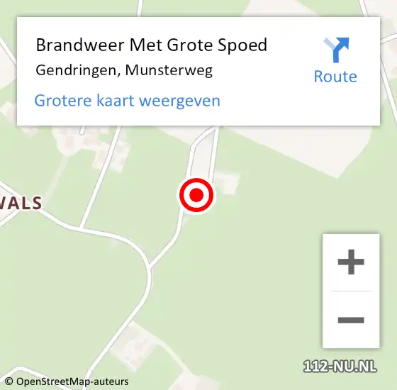 Locatie op kaart van de 112 melding: Brandweer Met Grote Spoed Naar Gendringen, Munsterweg op 11 juli 2024 15:52