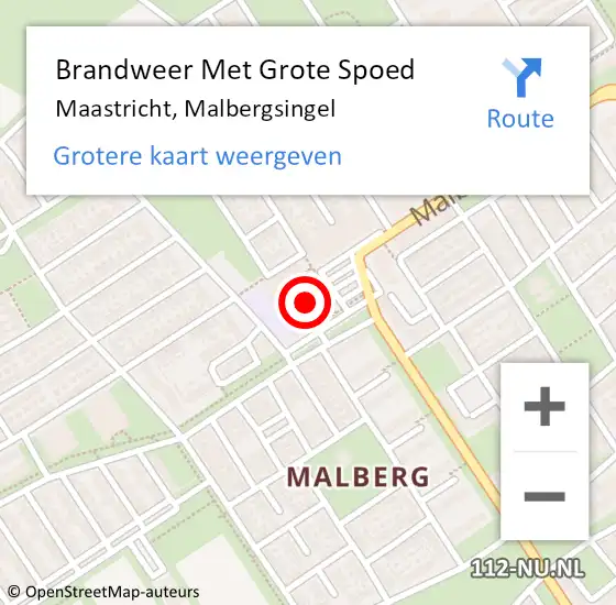 Locatie op kaart van de 112 melding: Brandweer Met Grote Spoed Naar Maastricht, Malbergsingel op 11 juli 2024 15:58