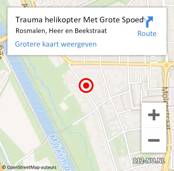 Locatie op kaart van de 112 melding: Trauma helikopter Met Grote Spoed Naar Rosmalen, Heer en Beekstraat op 11 juli 2024 16:05