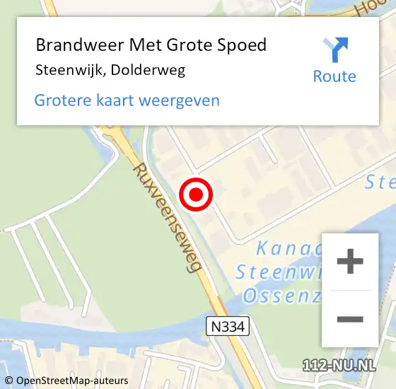 Locatie op kaart van de 112 melding: Brandweer Met Grote Spoed Naar Steenwijk, Dolderweg op 11 juli 2024 17:03