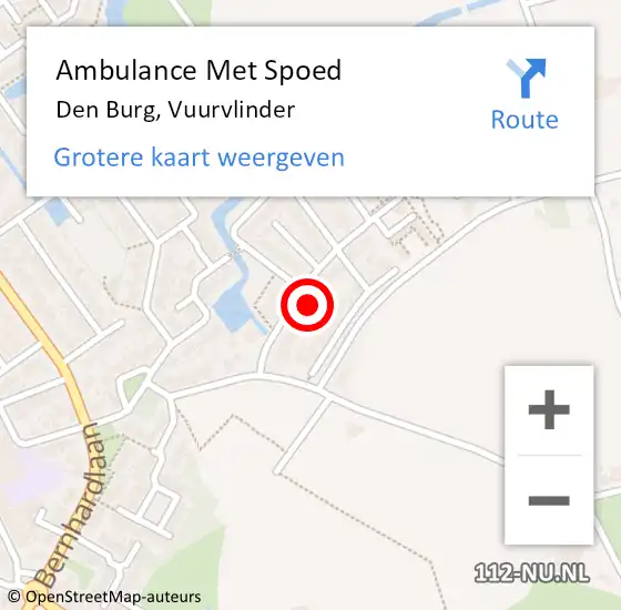 Locatie op kaart van de 112 melding: Ambulance Met Spoed Naar Den Burg, Vuurvlinder op 11 juli 2024 17:52