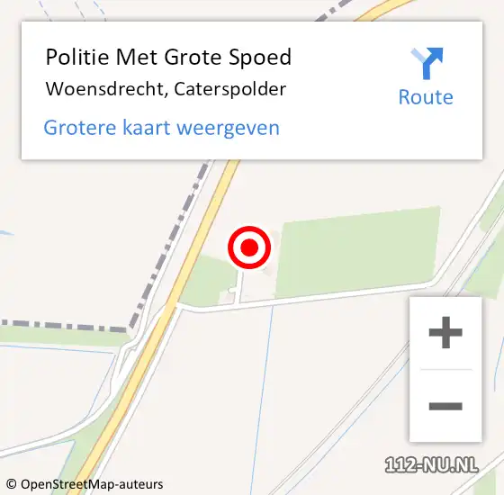 Locatie op kaart van de 112 melding: Politie Met Grote Spoed Naar Woensdrecht, Caterspolder op 11 juli 2024 19:13