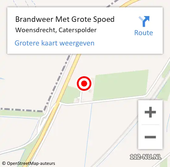 Locatie op kaart van de 112 melding: Brandweer Met Grote Spoed Naar Woensdrecht, Caterspolder op 11 juli 2024 19:13