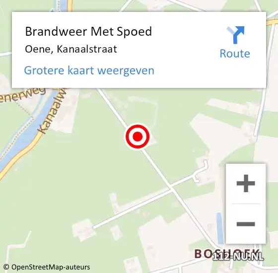 Locatie op kaart van de 112 melding: Brandweer Met Spoed Naar Oene, Kanaalstraat op 12 oktober 2014 19:31