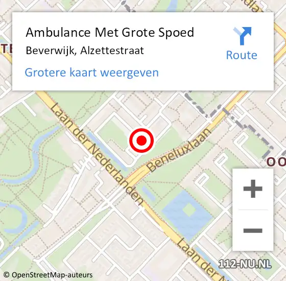 Locatie op kaart van de 112 melding: Ambulance Met Grote Spoed Naar Beverwijk, Alzettestraat op 11 juli 2024 20:16