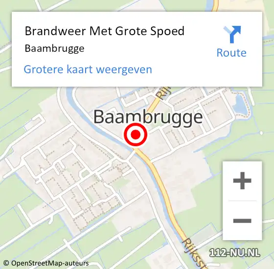 Locatie op kaart van de 112 melding: Brandweer Met Grote Spoed Naar Baambrugge op 11 juli 2024 21:46