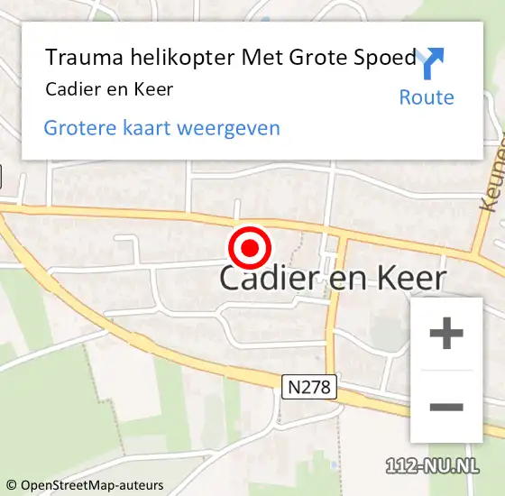 Locatie op kaart van de 112 melding: Trauma helikopter Met Grote Spoed Naar Cadier en Keer op 11 juli 2024 21:54