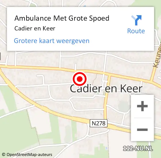 Locatie op kaart van de 112 melding: Ambulance Met Grote Spoed Naar Cadier en Keer op 11 juli 2024 21:55