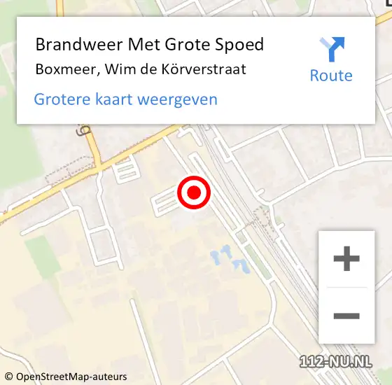 Locatie op kaart van de 112 melding: Brandweer Met Grote Spoed Naar Boxmeer, Wim de Körverstraat op 11 juli 2024 22:02