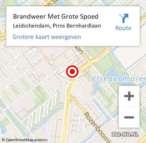 Locatie op kaart van de 112 melding: Brandweer Met Grote Spoed Naar Leidschendam, Prins Bernhardlaan op 11 juli 2024 22:11