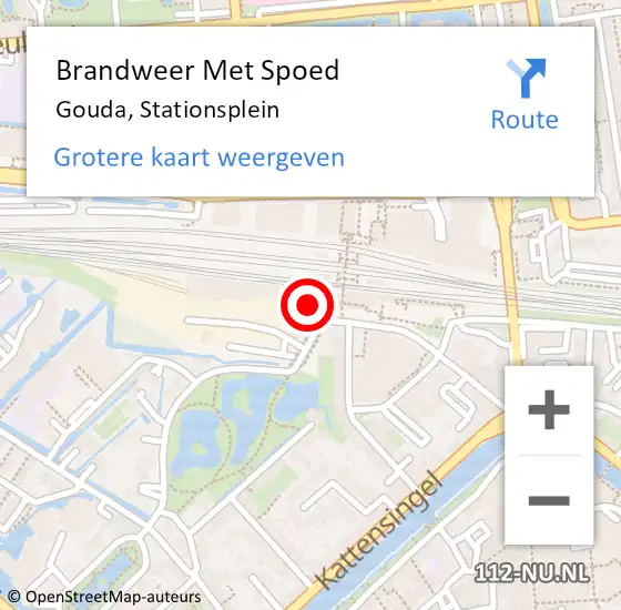 Locatie op kaart van de 112 melding: Brandweer Met Spoed Naar Gouda, Stationsplein op 11 juli 2024 22:22