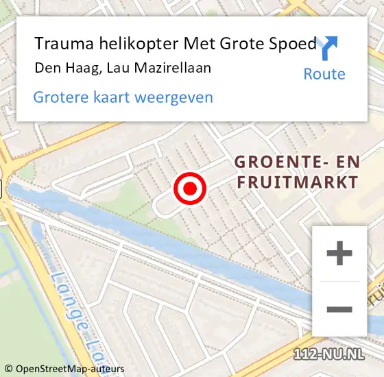 Locatie op kaart van de 112 melding: Trauma helikopter Met Grote Spoed Naar Den Haag, Lau Mazirellaan op 11 juli 2024 23:40