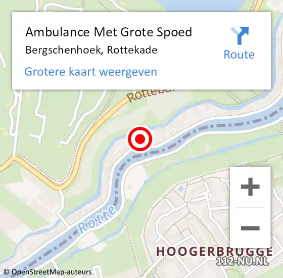 Locatie op kaart van de 112 melding: Ambulance Met Grote Spoed Naar Bergschenhoek, Rottekade op 12 juli 2024 00:13