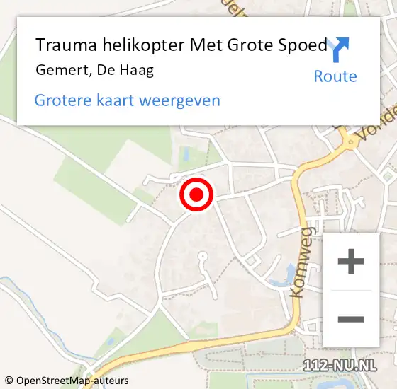 Locatie op kaart van de 112 melding: Trauma helikopter Met Grote Spoed Naar Gemert, De Haag op 12 juli 2024 00:49