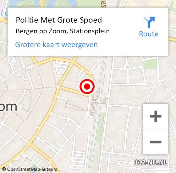 Locatie op kaart van de 112 melding: Politie Met Grote Spoed Naar Bergen op Zoom, Stationsplein op 12 juli 2024 02:22