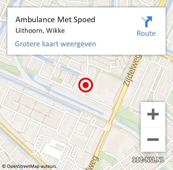 Locatie op kaart van de 112 melding: Ambulance Met Spoed Naar Uithoorn, Wikke op 12 juli 2024 07:51